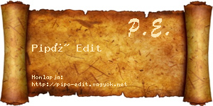Pipó Edit névjegykártya